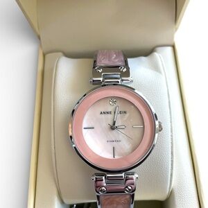 Anne Klein Blush Pink and Silver Watch
